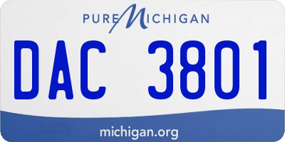 MI license plate DAC3801