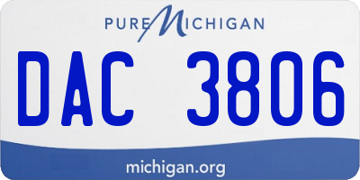 MI license plate DAC3806