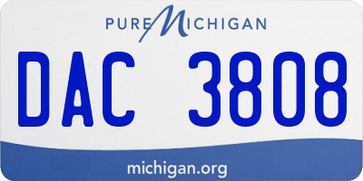 MI license plate DAC3808
