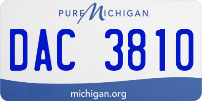 MI license plate DAC3810