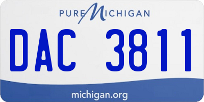 MI license plate DAC3811