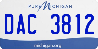 MI license plate DAC3812