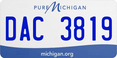 MI license plate DAC3819
