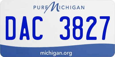 MI license plate DAC3827