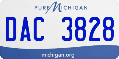 MI license plate DAC3828