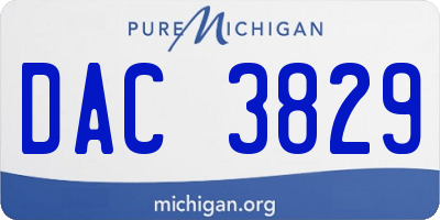 MI license plate DAC3829