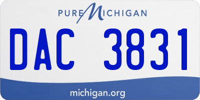 MI license plate DAC3831