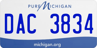 MI license plate DAC3834