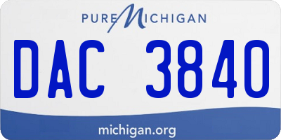 MI license plate DAC3840