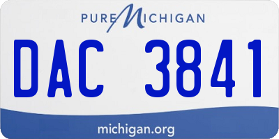 MI license plate DAC3841
