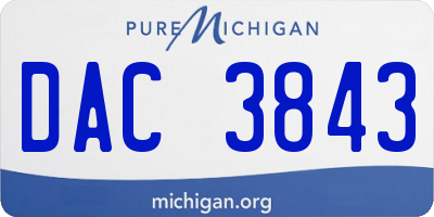 MI license plate DAC3843