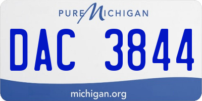 MI license plate DAC3844