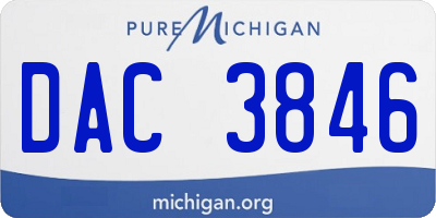 MI license plate DAC3846