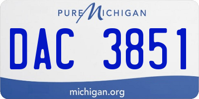 MI license plate DAC3851