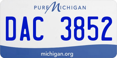 MI license plate DAC3852