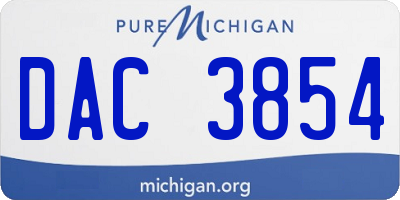 MI license plate DAC3854