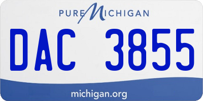 MI license plate DAC3855