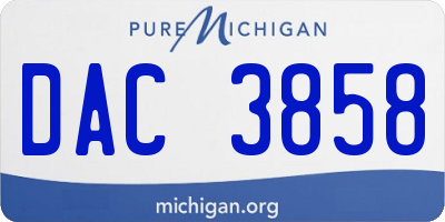 MI license plate DAC3858