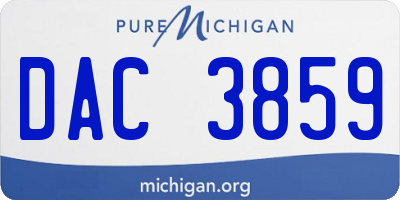 MI license plate DAC3859