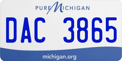 MI license plate DAC3865