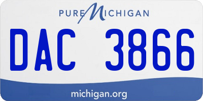 MI license plate DAC3866