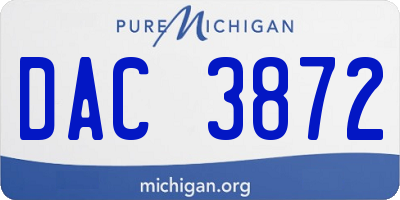 MI license plate DAC3872