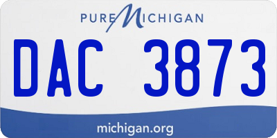 MI license plate DAC3873