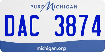 MI license plate DAC3874