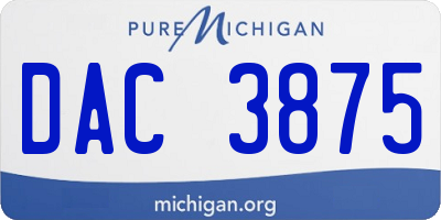MI license plate DAC3875