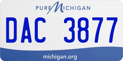 MI license plate DAC3877