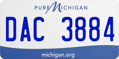 MI license plate DAC3884