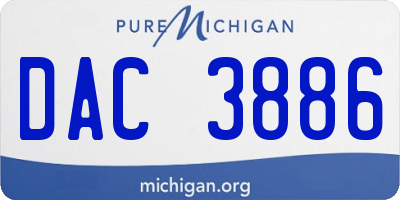 MI license plate DAC3886