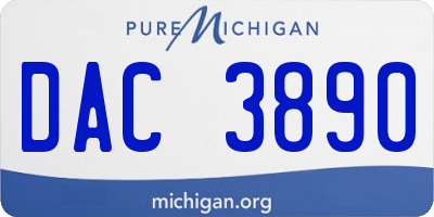 MI license plate DAC3890