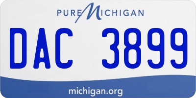 MI license plate DAC3899