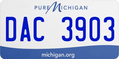 MI license plate DAC3903