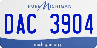 MI license plate DAC3904