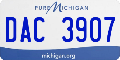 MI license plate DAC3907