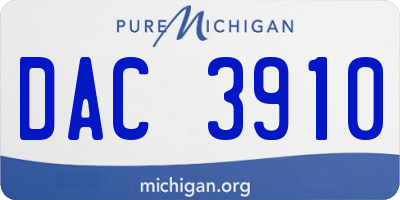 MI license plate DAC3910