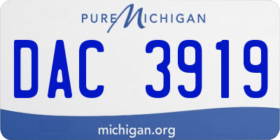 MI license plate DAC3919