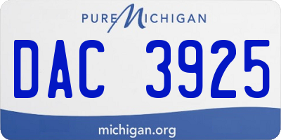 MI license plate DAC3925