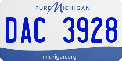 MI license plate DAC3928