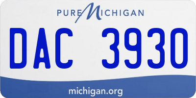 MI license plate DAC3930