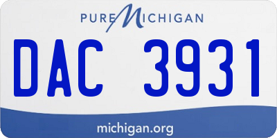 MI license plate DAC3931