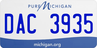 MI license plate DAC3935