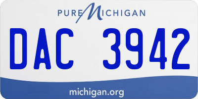 MI license plate DAC3942