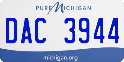 MI license plate DAC3944
