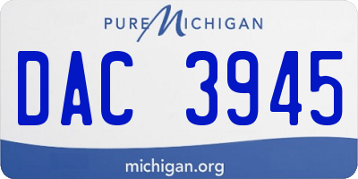 MI license plate DAC3945