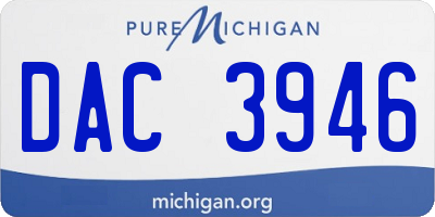 MI license plate DAC3946