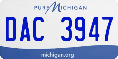 MI license plate DAC3947