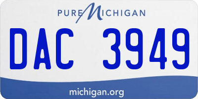 MI license plate DAC3949